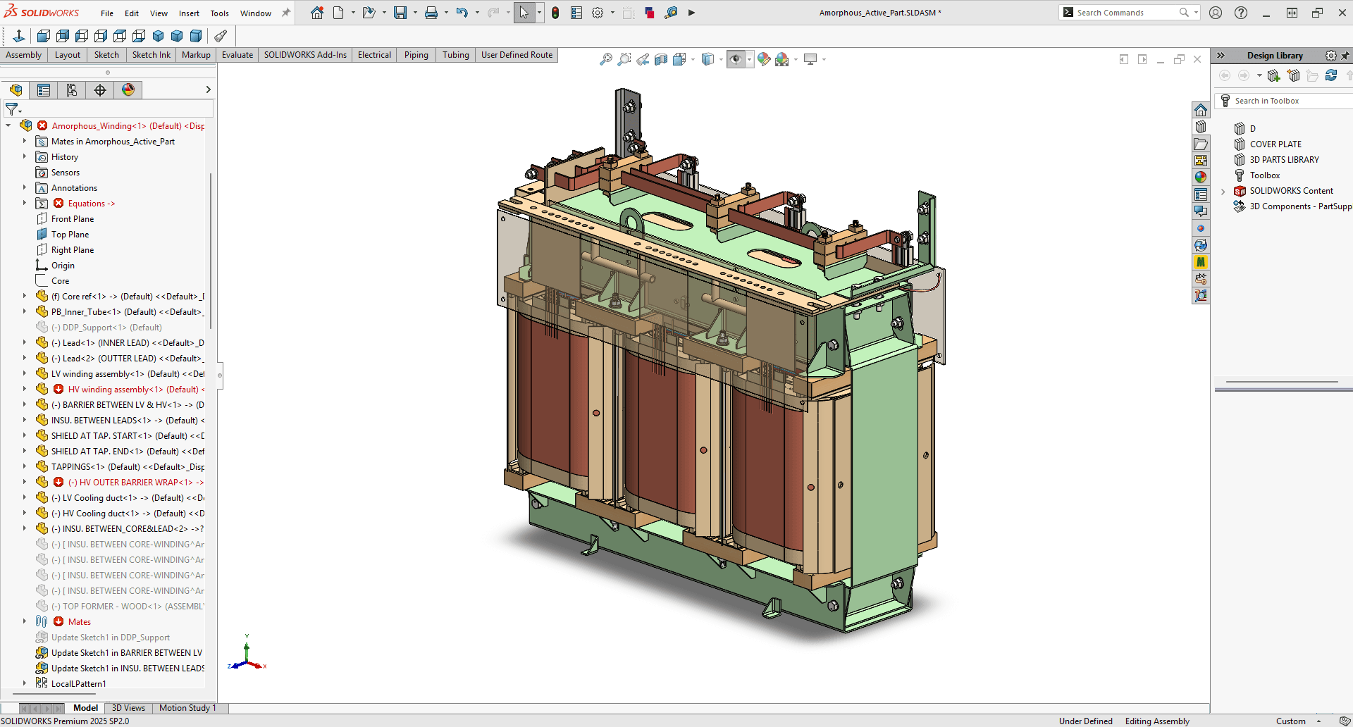 Pole mounted transformer side view