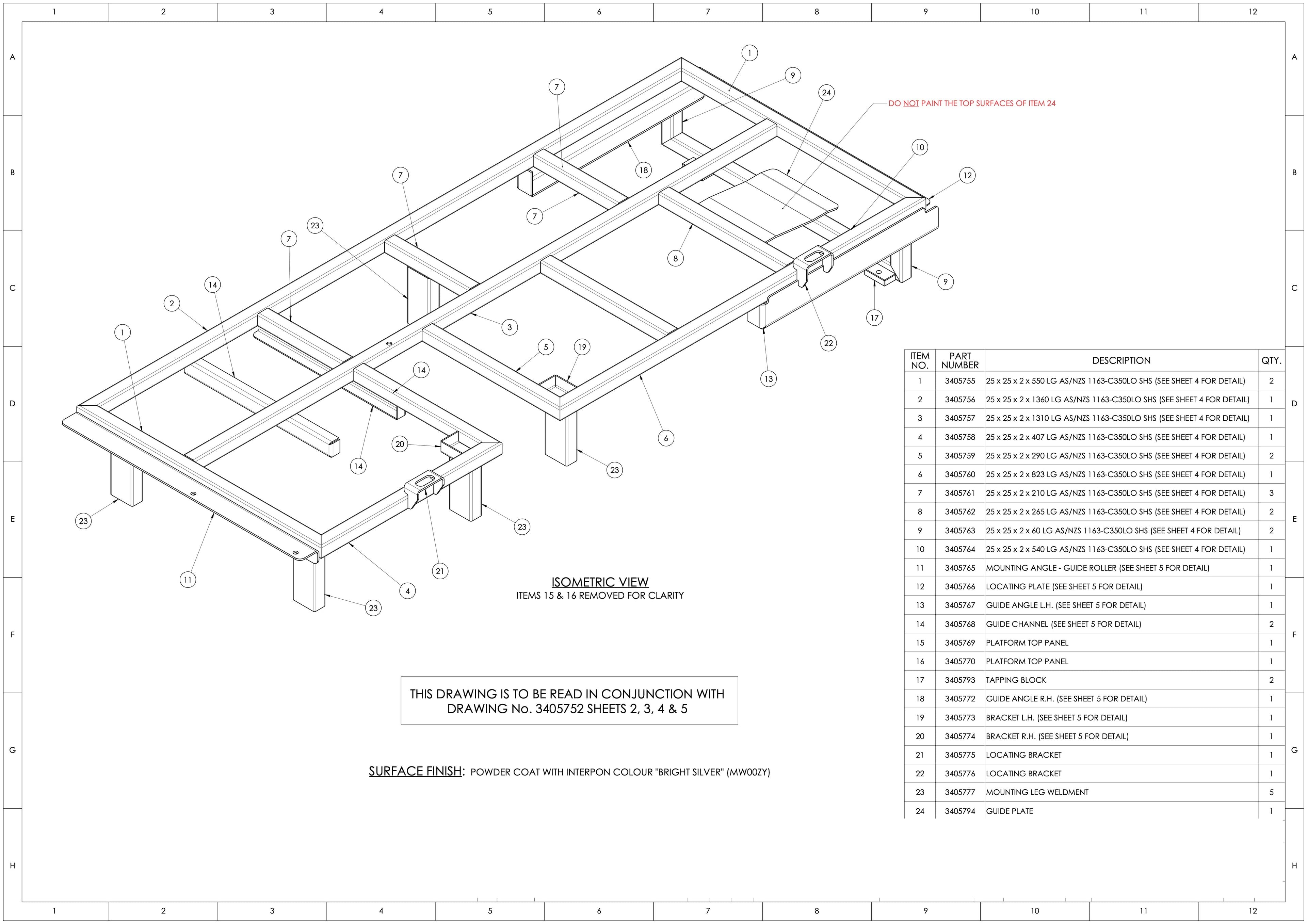3D render of a complex weldment structure.