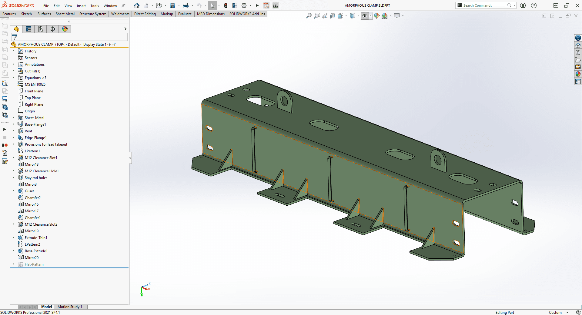 Detailed view of the transformer core in the CAD software.